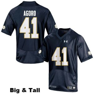 Notre Dame Fighting Irish Men's Temitope Agoro #41 Navy Blue Under Armour Authentic Stitched Big & Tall College NCAA Football Jersey HYB1099FJ